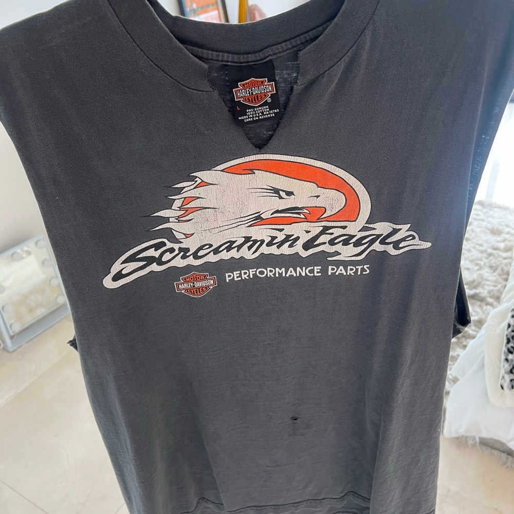 Vintage Harley Davidson Cutoff Sleeve Shirt